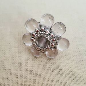 Solid Crystal Adjustable Fashion Ring